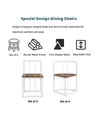 Flynama 7-Piece Dining Set, Faux Marble Table and 6 Chairs