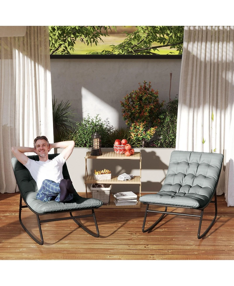 Slickblue Patio Rocking Chairs for Outdoor Porch Garden and Backyard