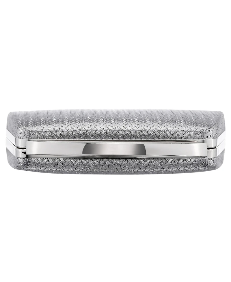 Nina Genesis Metallic Woven Small Handle Clutch Handbag