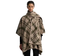 Barbour Women's Vienna Tartan Knitted V-Neck Wool-Blend Cape