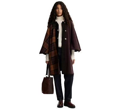 Barbour Women's Elva Tartan Wool-Blend Knitted Cape