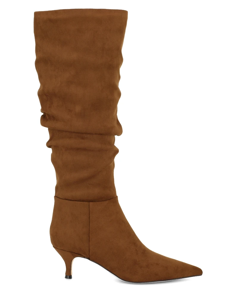 Nine West Women's Sawyor Tall Slouch Kitten Heel Dress Boots