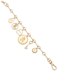 Lauren Ralph Lauren Two-Tone Charm Logo Flex Bracelet