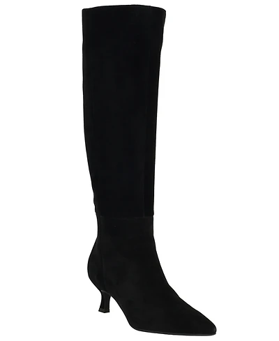 Calvin Klein Women's Akenzie Suede Kitten Heel Tall Dress Boots