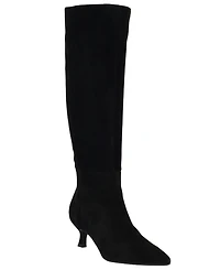 Calvin Klein Women's Akenzie Suede Kitten Heel Tall Dress Boots