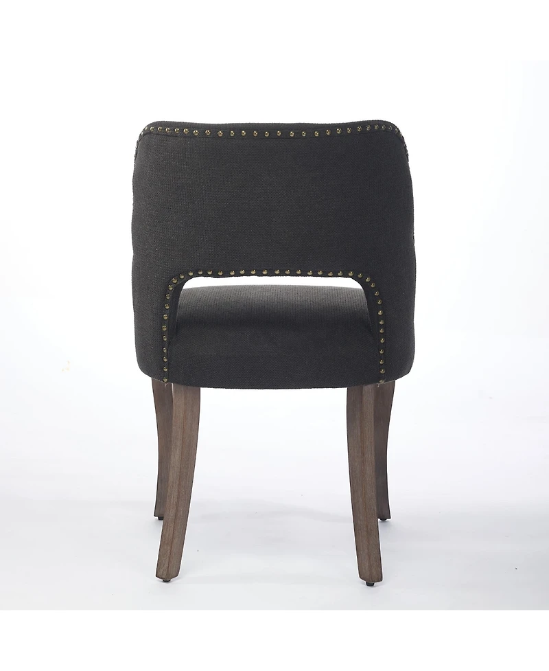 Slickblue Set of 2 Wooden Dining Chairs with Fabric Upholstered Seat