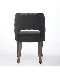 Slickblue Set of 2 Wooden Dining Chairs with Fabric Upholstered Seat