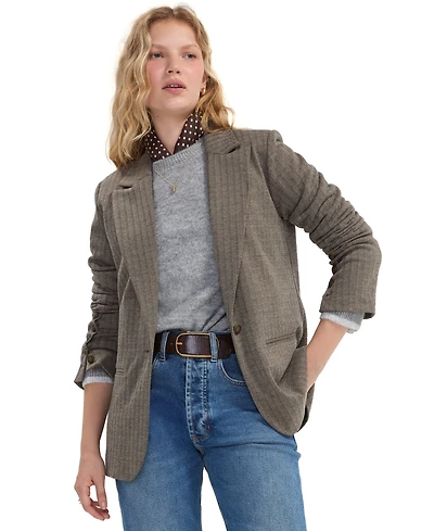 Liverpool Los Angeles Women's Herringbone Notch Collar Blazer