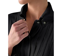Liverpool Los Angeles Women's High-Collar Long-Sleeve Tuxedo Blouse