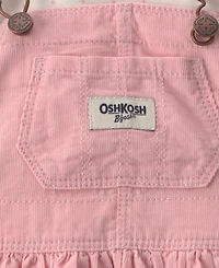 Osh Kosh Baby Girls' Long-Sleeve Polka-Dot Corduroy Top and Overalls Set