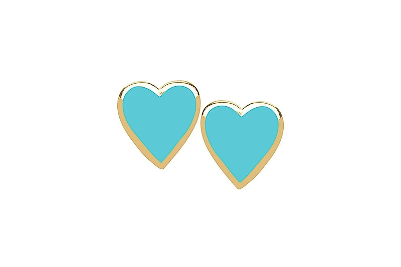 Lily Nily Girls Heart Stud Earrings in 14K