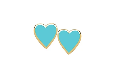 Lily Nily Girls Heart Stud Earrings in 14K