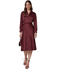 Donna Karan New York Petite High-Waisted A-Line Midi Skirt