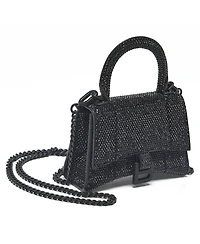 Pre-Owned Balenciaga Women's Nano Hourglass Crystal Embellished Top Handle Bag