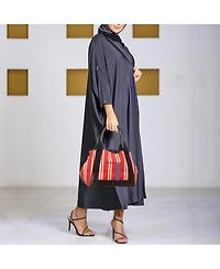 Pre-Owned Balenciaga Cabas Striped Canvas Tote Bag