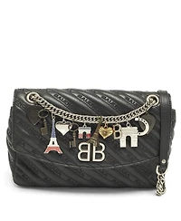 Pre-Owned Balenciaga Women's Bb Paris Charm Quilted Leather Shoulder Bag