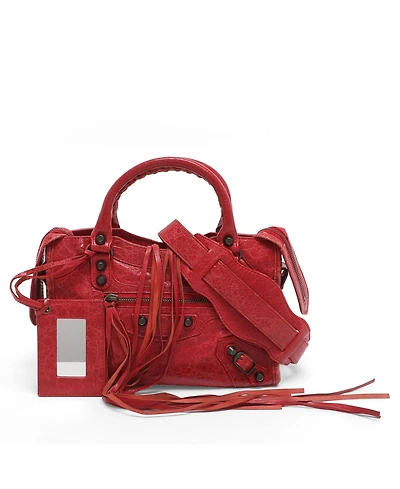 Pre-Owned Balenciaga Leather Motorcycle City Mini Tote