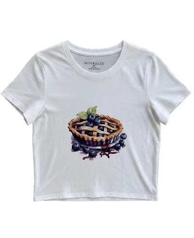 With Jules Girls' 4-16 Blueberry Pie Graphic Cap Sleeve T-Shirt