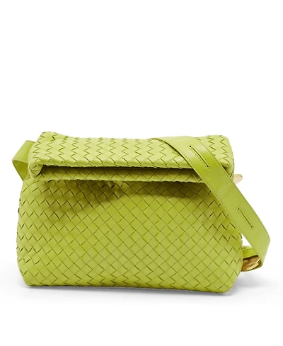 Pre-Owned Bottega Veneta Women's Bv Fold Intrecciato Leather Shoulder Bag