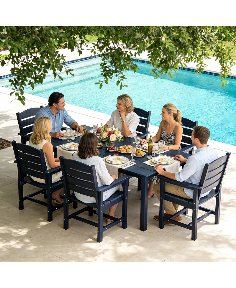 Hips All-Weather Outdoor Patio Dining Chair, Garden Backyard Armchair with Supportive Curved Backrest