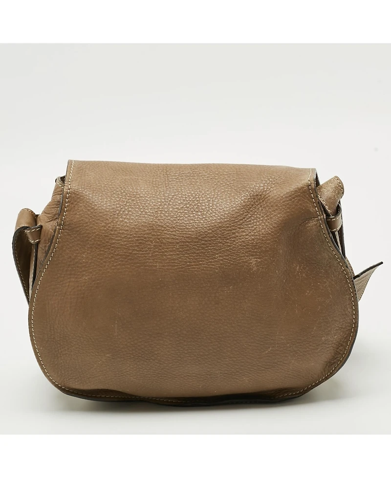 Pre-Owned Chloe Women's Marcie Grained Leather Saddle Crossbody Bag