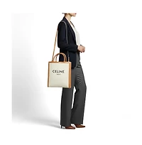 Pre-Owned Celine Women's Vertical Cabas Tote in Canvas with Leather Trim