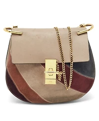 Pre-Owned Chloe Women's Drew Patchwork Suede and Leather Shoulder Bag