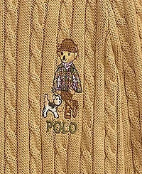 Polo Ralph Lauren Girls' 2T-6X Bear Mini-Cable Cotton Cardigan