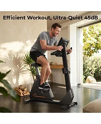 Fed Fitness Upright Exercise Bike, Air Lift Adjustable Seat, Led Display, Electromagnetic Stationary Bike
