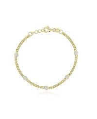 The Lovery Cz Station Curb Chain Bracelet 14K Gold-Plated Sterling Silver