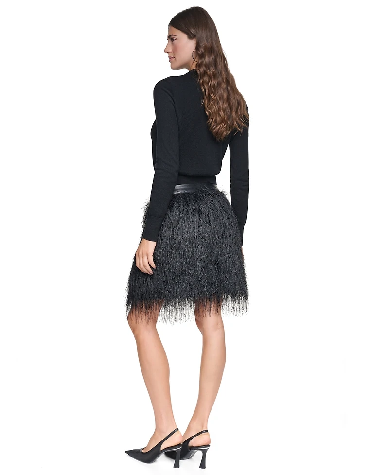 Dkny Women's City Fringe Mini Skirt