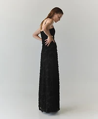 Mango Women's Semi-Transparent Feather A-Line Dress