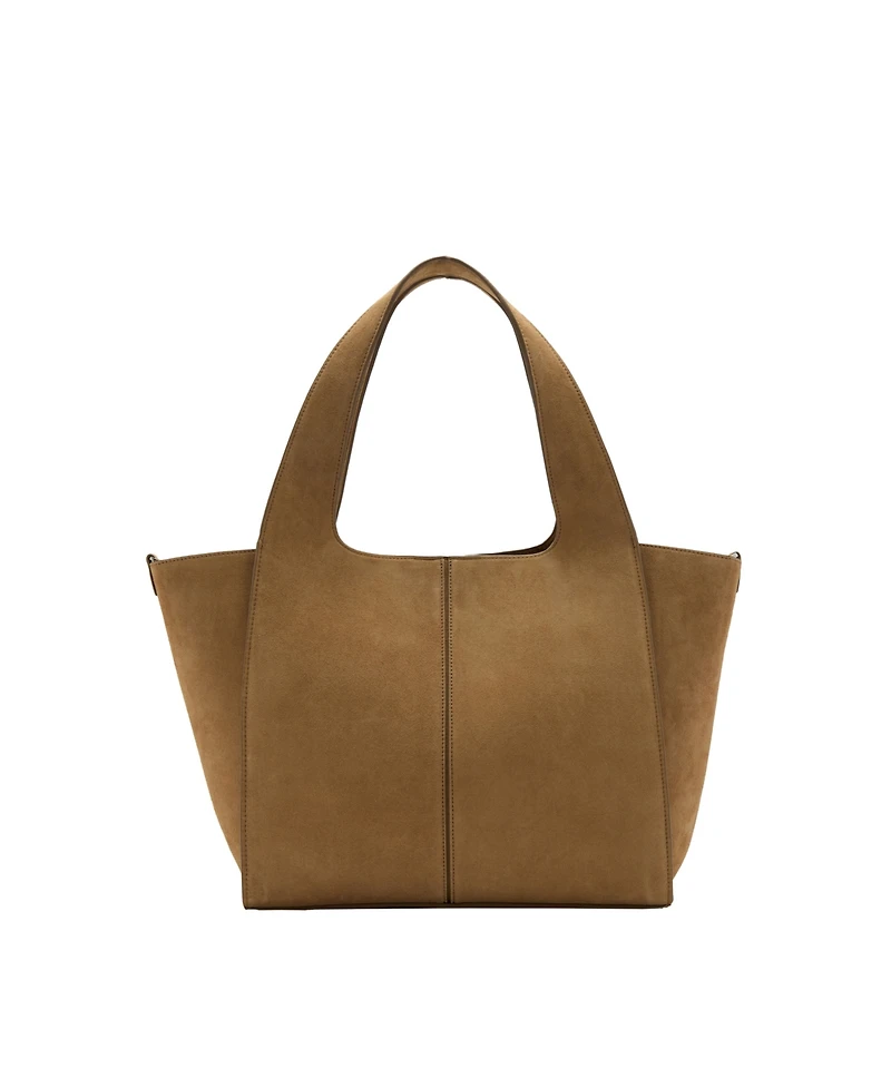 Mango Women's Leather Shopper Bag
