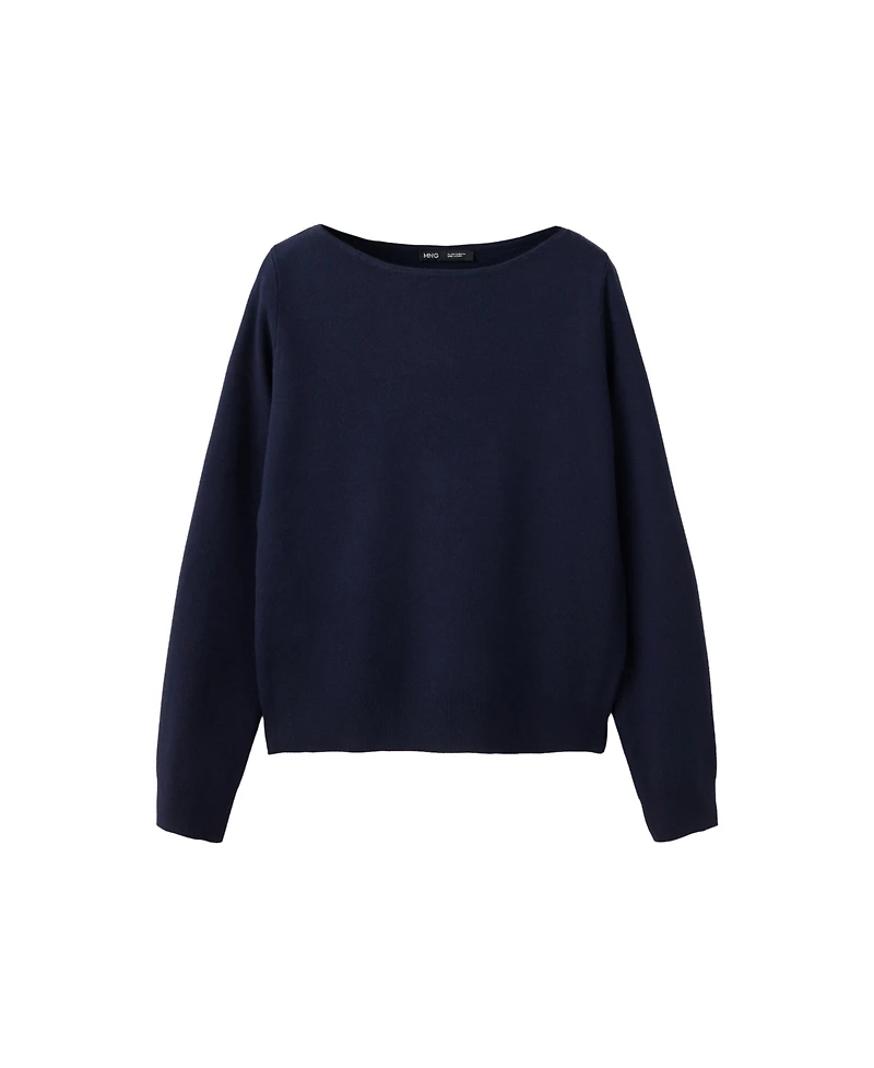 Mango Women's Fine-Knit Boat-Neck Lightweight Sweater