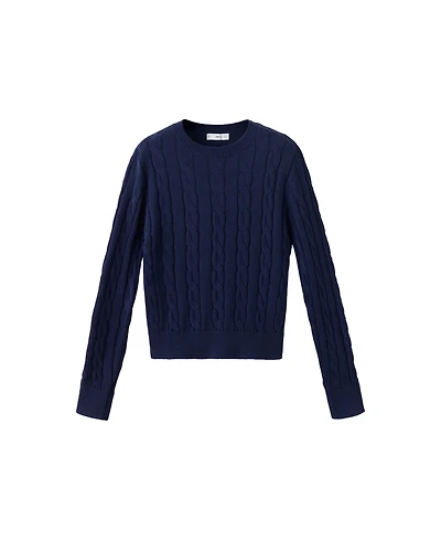 Mango Women's Cable-Knit Crewneck Sweater
