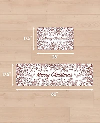 Laura Ashley Amberley Merry Christmas Non-Slip 2-Piece Kitchen Mat