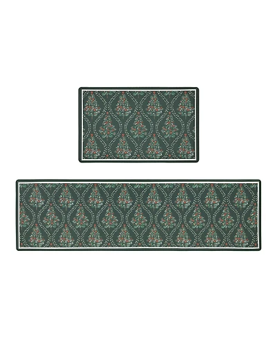 Laura Ashley Frestwick Glade Non-Slip 2-Piece Kitchen Mat