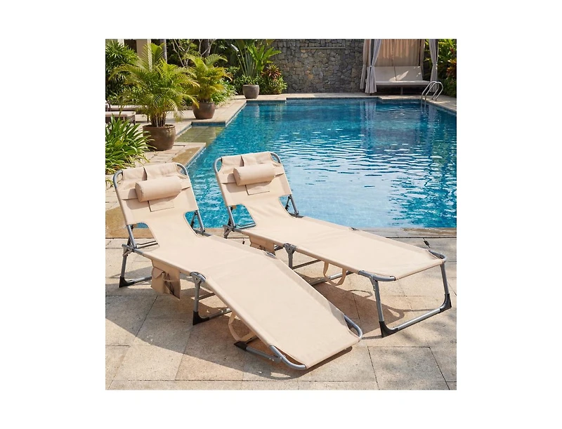 Boyel Living Tanning Chair with Face Arm Holes Folding Chair