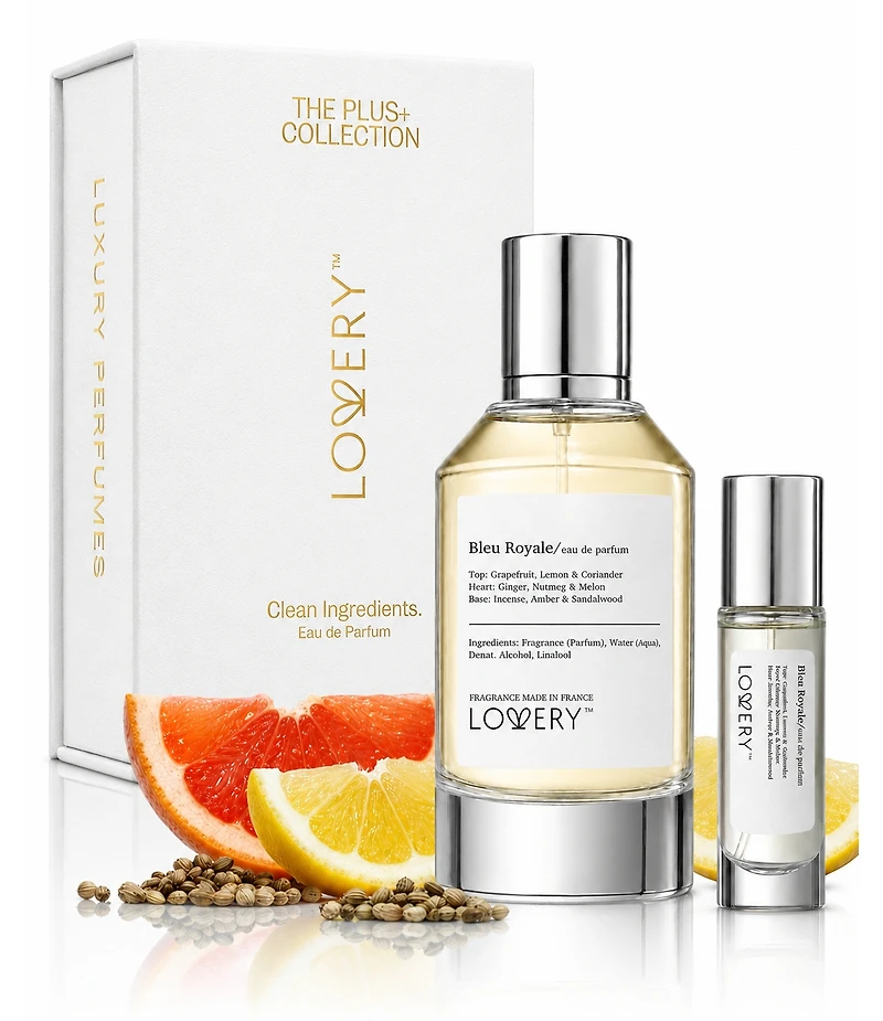 LoveryPlus Bleu Royale Perfume Set - 3.4fl oz Mens Fragrance Gift Set with 10ml Travel Size Mini Perfume