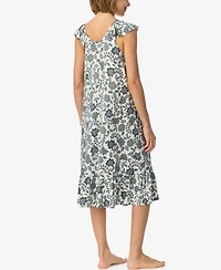 Ellen Tracy Women's Short-Flutter-Sleeve Scoop Neck Jersey Midi Nightgown