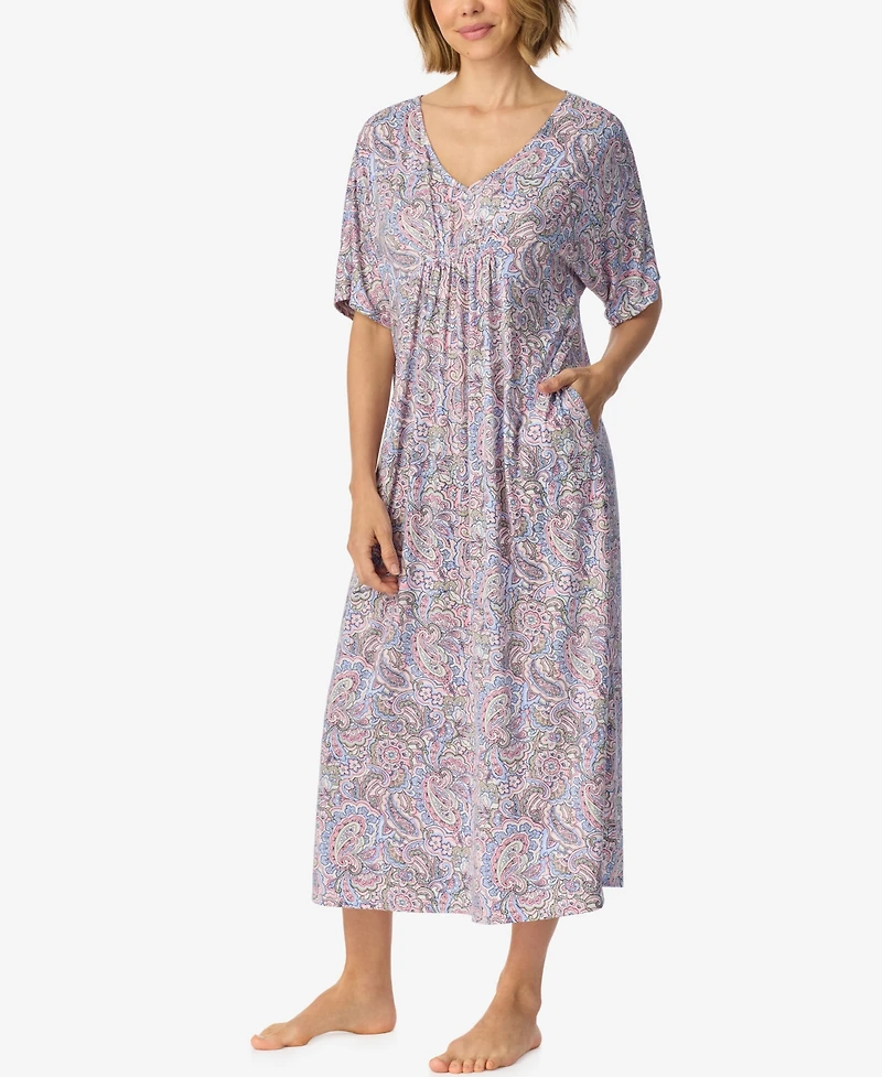 Ellen Tracy Women's V-Neck Pockets Nightgown