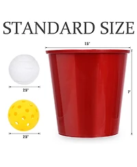 Glintex Giant Yard Pong Game Set with 12 Buckets, 2 Balls and Carry Bag