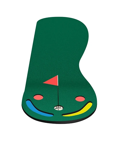 Glintex Golf Putting Green, 9.8 x 3 ft Mat with 3 Cups and 2 Hazards,