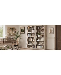gaomon Tall 6-Tier Wood Bookshelf, Freestanding Bookcase with Wavy Scalloped Edge, Large Storage Display Shelf for Living Room Bedroom Office Library