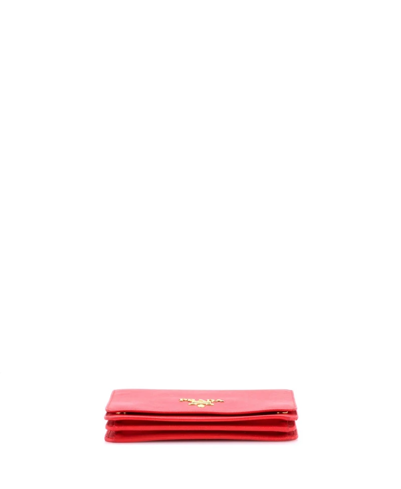 Pre-Owned Prada Chain Wallet Crossbody Saffiano Leather