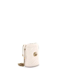 Pre-Owned Gucci Mini Gg Marmont Bucket Bag Matelasse Leather