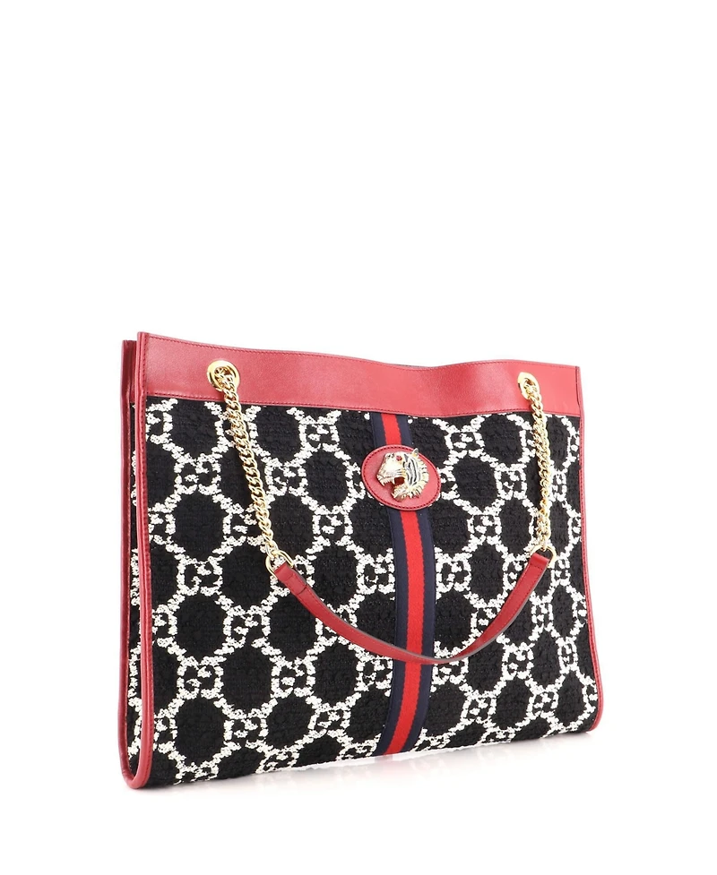 Pre-Owned Gucci Large Rajah Chain Tote Gg Tweed
