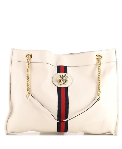 Pre-Owned Gucci Large Rajah Chain Tote Leather