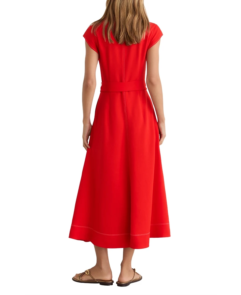 Reiss Women's Sloane Collared Belted Midi Dress