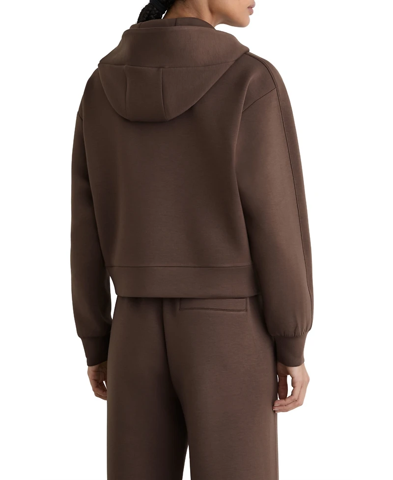 Reiss Women's Lockie Premium Interlock Half-Zip Hoodie